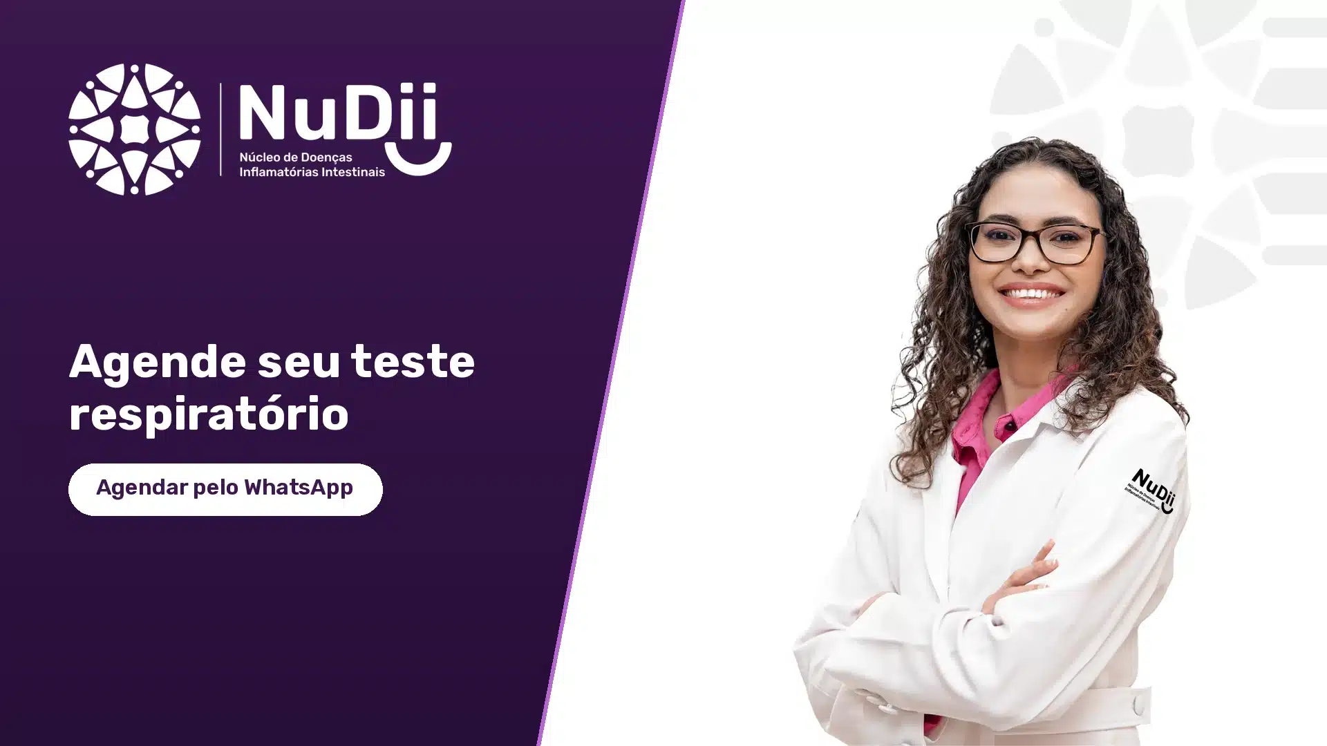 Paciente realiza coleta de ar expirado no coletor durante o teste respiratório